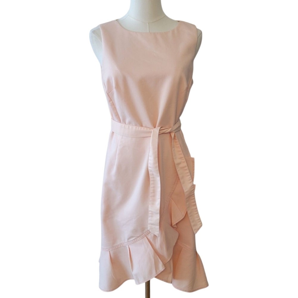 Calvin Klein Peach Ruffle Sleeveless Dress Size 6